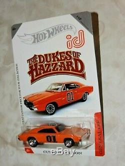Set of 4 HOT WHEELS CUSTOM id 69 dodge charger GENERAL LEE THE DUKES OF HAZZARD