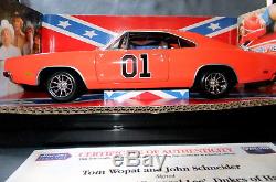 Signed American Muscle 118 Scale 1969 Charger The General Lee Dukes of Hazzard