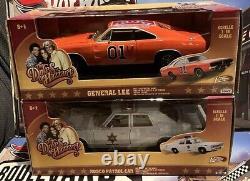 The Dukes Of Hazzard 2 Cars General Lee & Rosco Patrol Car 118 Johnny Lightning