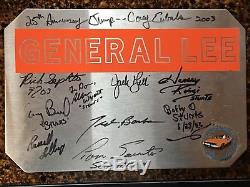 The Dukes Of Hazzard / General Lee Stuntmen Autographed Stainless 8 X 12 Plate