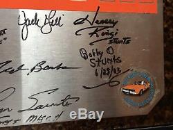 The Dukes Of Hazzard / General Lee Stuntmen Autographed Stainless 8 X 12 Plate