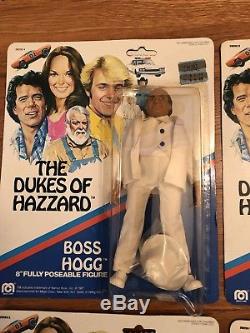 VINTAGE 1981 Mego Dukes of Hazzard 8 Action Figure Lot BO LUKE DAISY BOSS HOGG