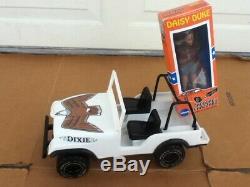 VINTAGE Dukes of Hazzard General Lee 1/10 Daisy DIXIE Jeep + MEGO 8 Figure Doll