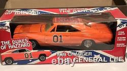 Vintage 1969 Charger General Lee Die Cast Metal 1/25 scale Car, Original Box