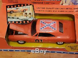Vintage 1981 ERTL Dukes of Hazzard General Lee Charger + Daisy Jeep Diecast Car