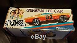 Vintage 1981 Mego Dukes of Hazzard General Lee 3 3/4 + Bo & Luke Action Figures