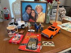 Vintage The Duke Of Hazzard Lot, 7 Figures, General Lee, Daisy Jeep, & Lots More