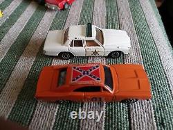 Vintage ertl dukes of hazzard Lot Of 2 Cars. 1-General Lee, 1-Police Car. Bit Both